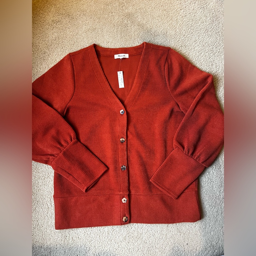Madewell Rust Button-Up Cardigan